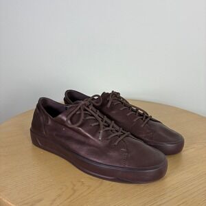 ECCO Mahogany Metallic Leather Low Top Sneakers Women's EU 41 US 10-10.5